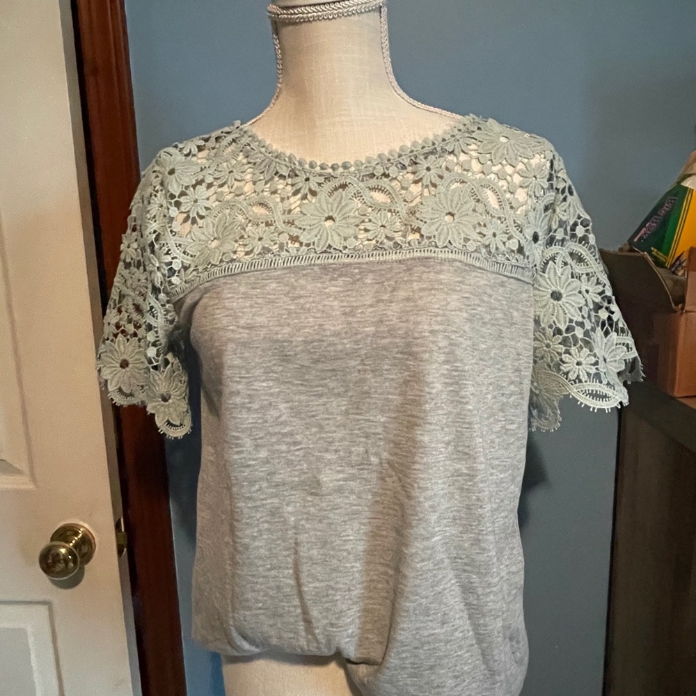 Lace trim tee shirt